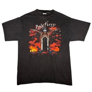 Vintage 90s Pink Floyd The Wall T-Shirt Tultex Black Graphic Band Tee XL
